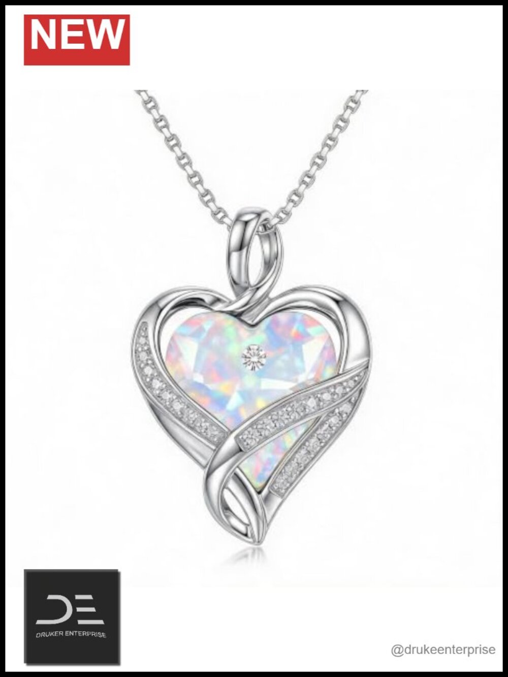 Sterling Silver Infinity Heart Birthstone Pendant Necklace for Women